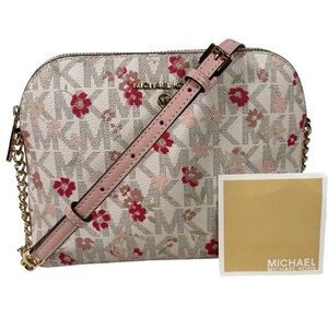 New Michael Kors Cindy Women's Dome Crossbody Bag Signature MK Floral MSRP $198